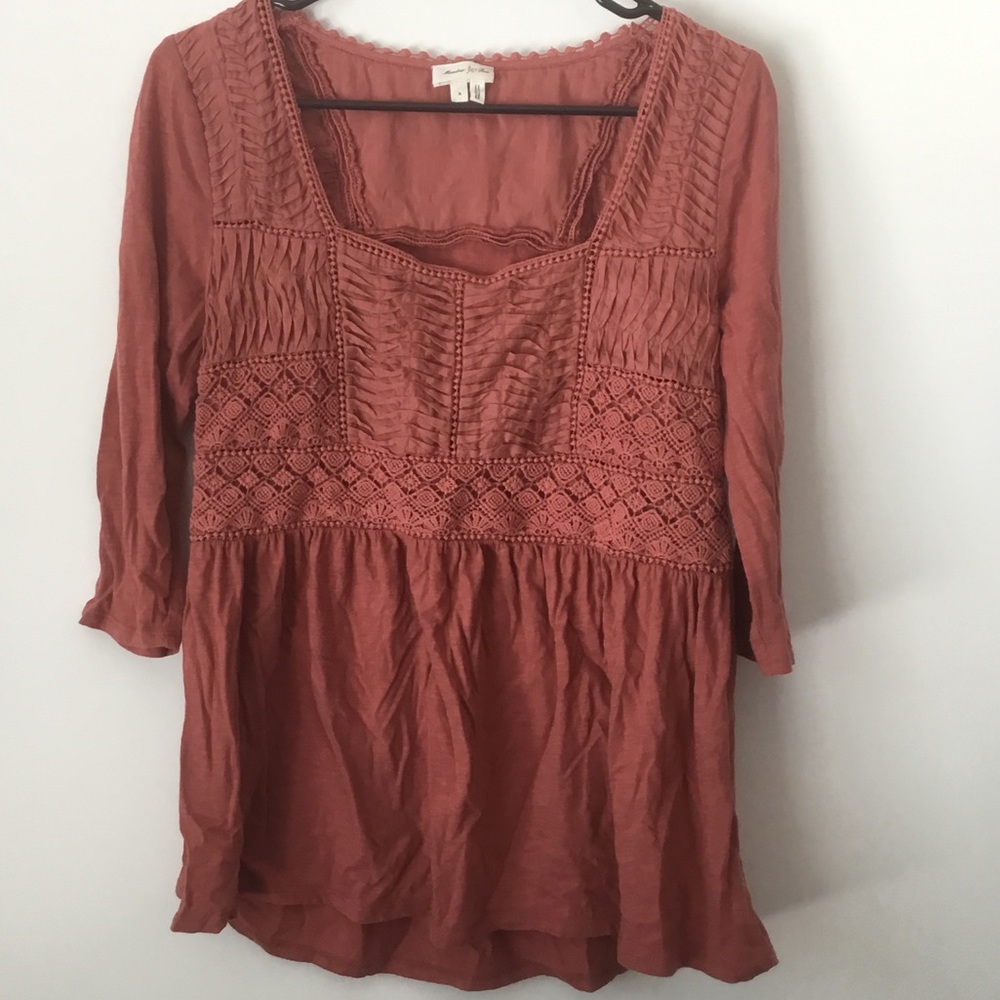 ❣Anthropologie Meadow Rue Cotton Embroidered Top